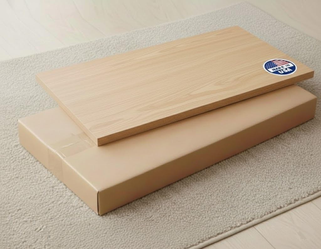 Cabinet Custom Size Shelves – Maple Melamine 3/4" Panels, Cut-to-Order for Strong, Smooth, Modern Shelving. Made in USA